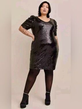 TORRID Black Sequin Dress NEW Size 14-16 Torrid Size 1X Party Occasion Holiday